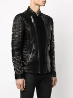 Refined Men, Stud Leather Jacket - linuxleather