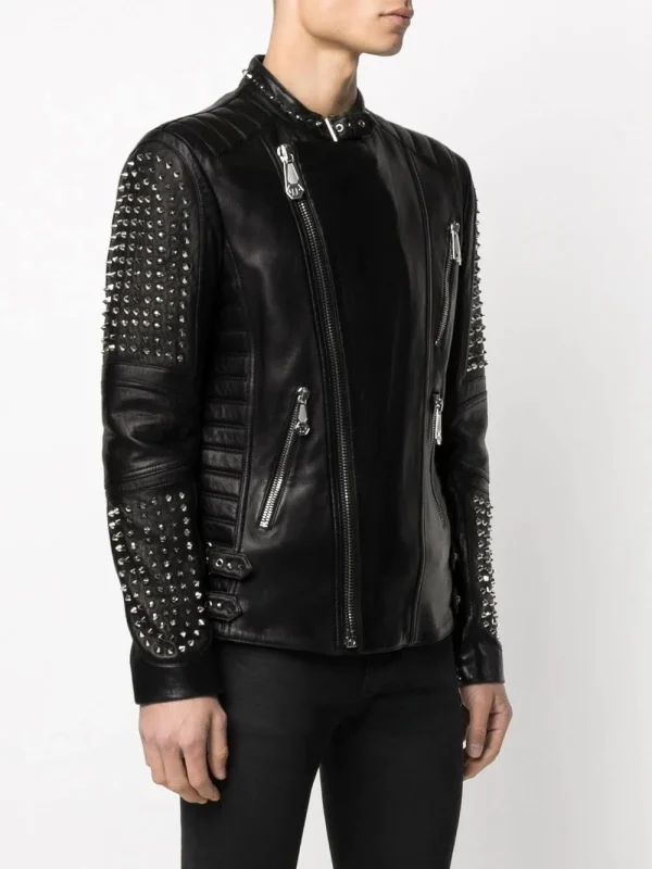 Refined Men, Stud Leather Jacket - linuxleather