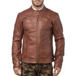 Royal Enfield Spirit Leather Jacket For Mens Tan