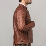 Royal Enfield Spirit Leather Jacket For Mens Tan arm side