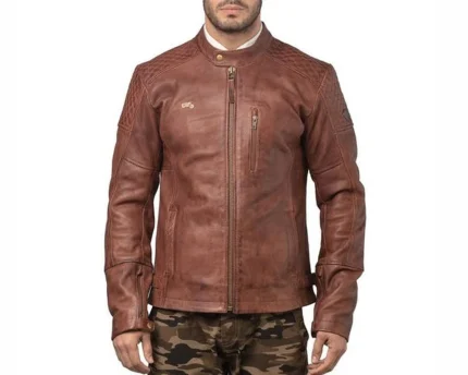 Royal Enfield Spirit Leather Jacket For Mens Tan