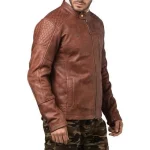 Royal Enfield Spirit Leather Jacket For Mens Tan 2