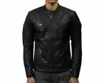 Royal Enfield leather Motorcycle jacket Black For Mens