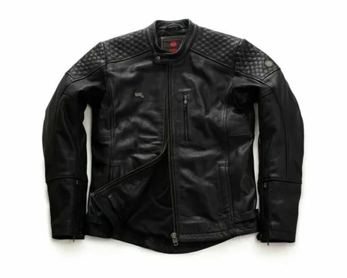Royal Enfield leather Motorcycle jacket Black For Mens 22
