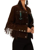 Scully Womens Suede Fringe Leather Jacket front