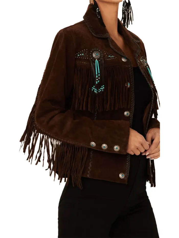 Scully Womens Suede Fringe Leather Jacket front