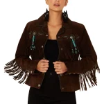 Scully Womens Suede Fringe Leather Jacket