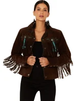 Scully Womens Suede Fringe Leather Jacket