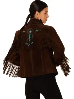 Scully Womens Suede Fringe Leather Jacket back