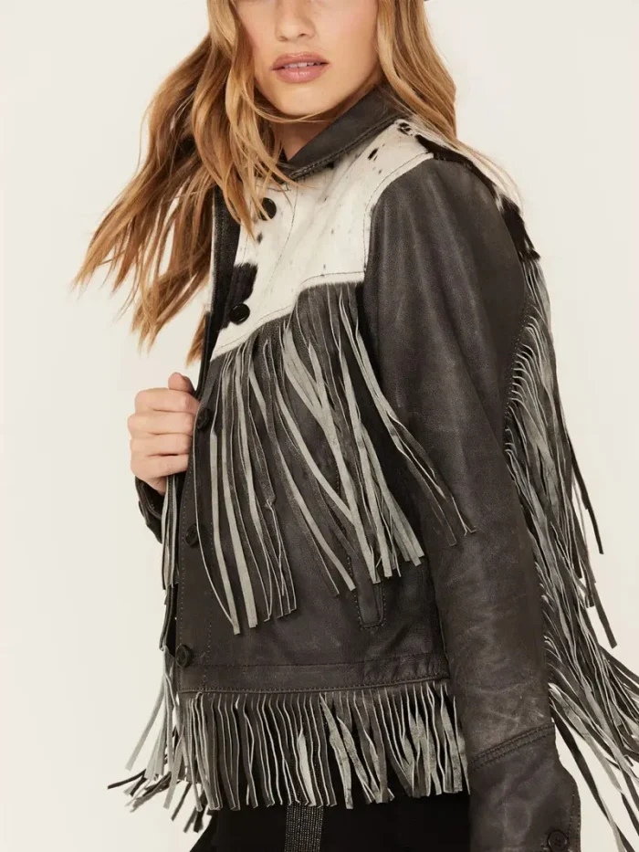 Frontier Blackstone Cowhide and Fringe Leather Jacket - Image 3