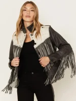 Frontier Blackstone Cowhide and Fringe Leather Jacket
