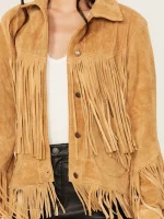 Women's Suede Fringe Elsa Jacket - Image 3