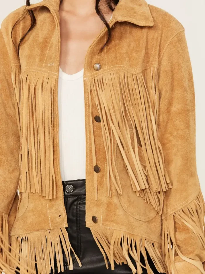 Women's Suede Fringe Elsa Jacket - Image 3
