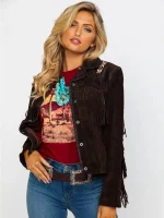 Scully Women's Boar Suede Beaded Fringe Jacket