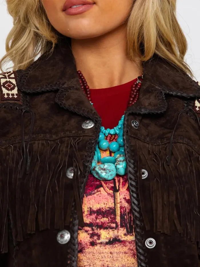 Scully Women's Boar Suede Beaded Fringe Jacket - Image 4