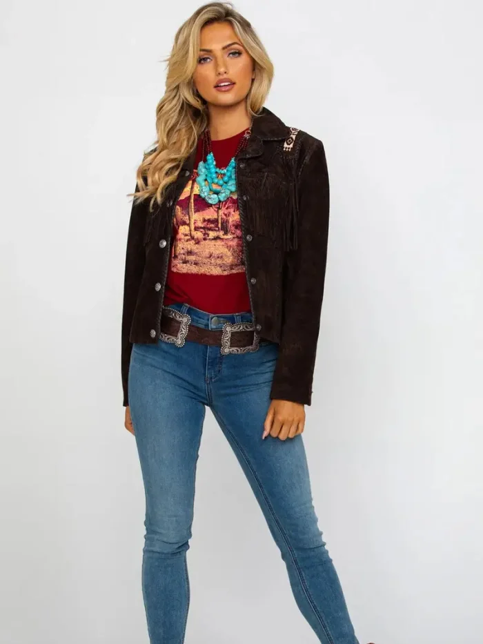 Scully Women's Boar Suede Beaded Fringe Jacket - Image 2