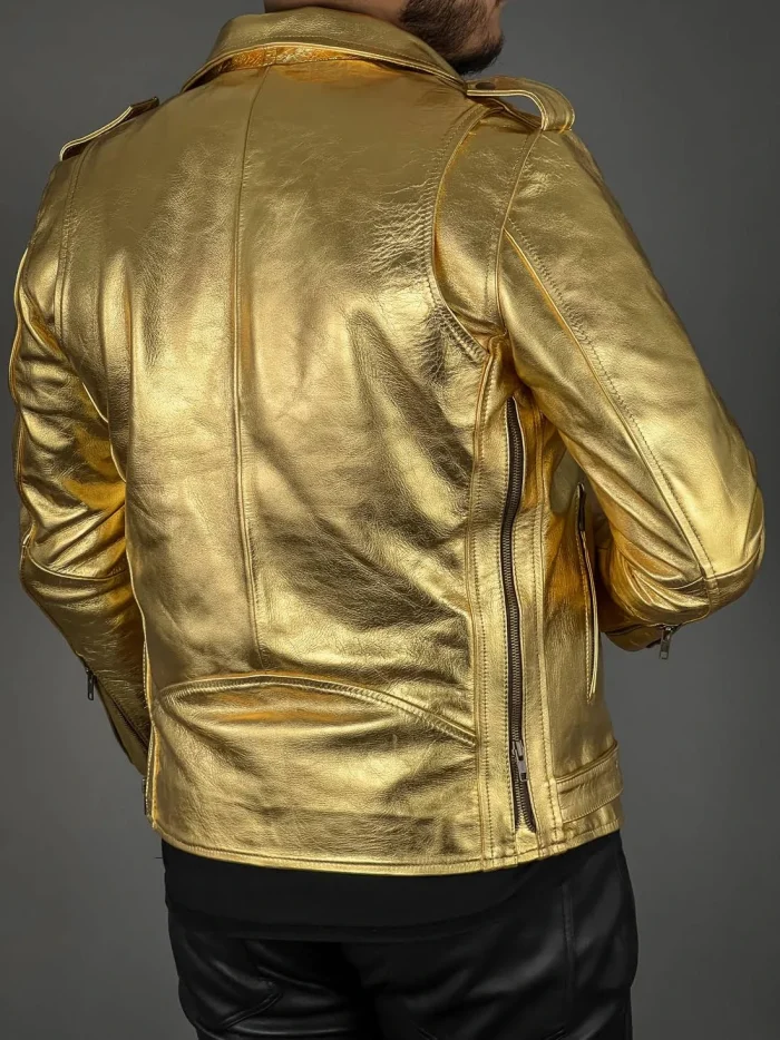 Sheepskin Gold Jacket for Men back 2