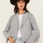 Women's Suede Leather Fringe Jacket
