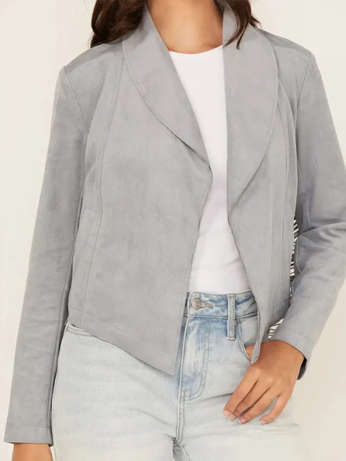 Women's Suede Leather Fringe Jacket - Image 3
