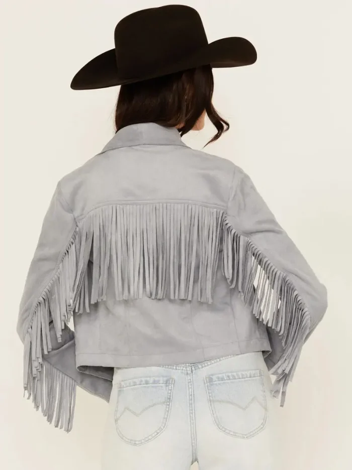 Women's Suede Leather Fringe Jacket - Image 2