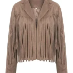 Vintage Cropped Fringed Womens Jacket