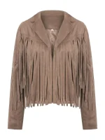 Vintage Cropped Fringed Womens Jacket