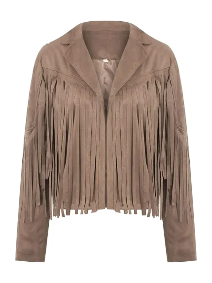Vintage Cropped Fringed Womens Jacket