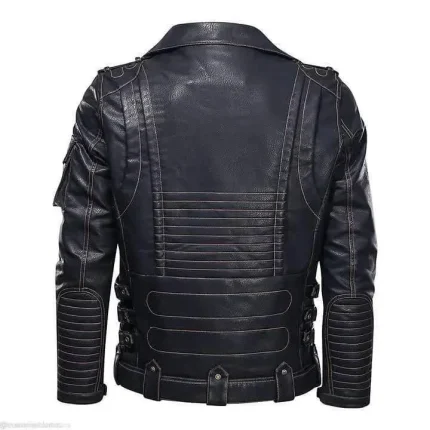 Timeless Durability Classic Cowhide Leather Jacket back