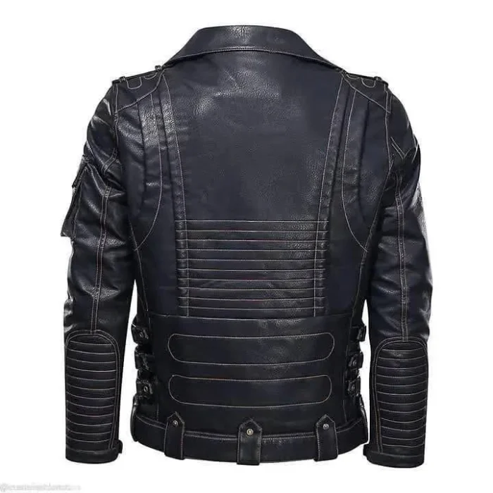 Timeless Durability Classic Cowhide Leather Jacket back