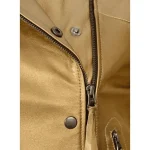 Trendy Gold Leather Jacket Womens chest
