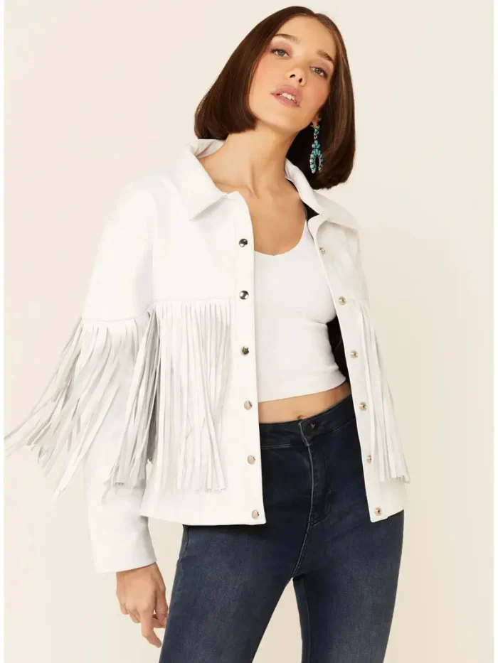 Understated Leather Women's Howling Moon Fringe Leather Jacket - Image 3
