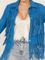 Understated Leather Women's Leather Fringe Jacket - Image 2