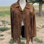 Vintage 70s Honey Brown Suede Fringe Jacket