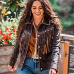 Western Cut Leather Jacket with Fringe
