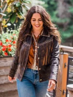 Western Cut Leather Jacket with Fringe