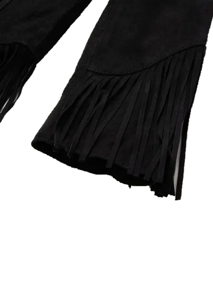 Classic Fringe Womens Leather Jacket - Image 3