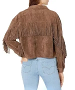 Womens Final Style Suede Fringe Jacket back