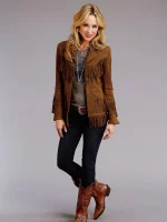Leather Fringe J79 Womens Jacket 2