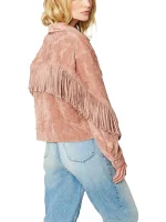Luxury Faux Womens Suede Fringe Jacket - Image 5