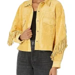 Luxury Faux Womens Suede Fringe Jacket