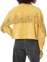 Luxury Faux Womens Suede Fringe Jacket - Image 2