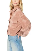 Luxury Faux Womens Suede Fringe Jacket - Image 4
