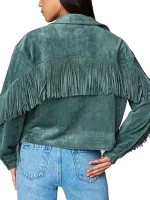 Womens Luxury Clothing Suede Fringe Jacket - Image 6
