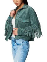 Womens Luxury Clothing Suede Fringe Jacket - Image 7