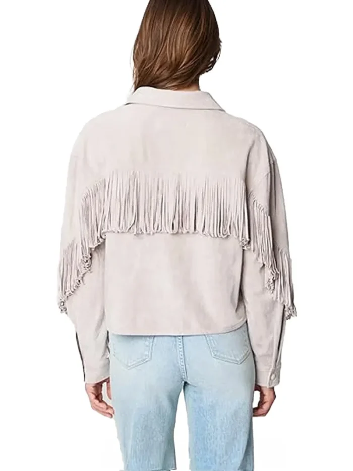 Womens Luxury Clothing Suede Fringe Jacket - Image 2