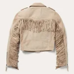 Womens Premium Quality Suede Moto Jacket back side