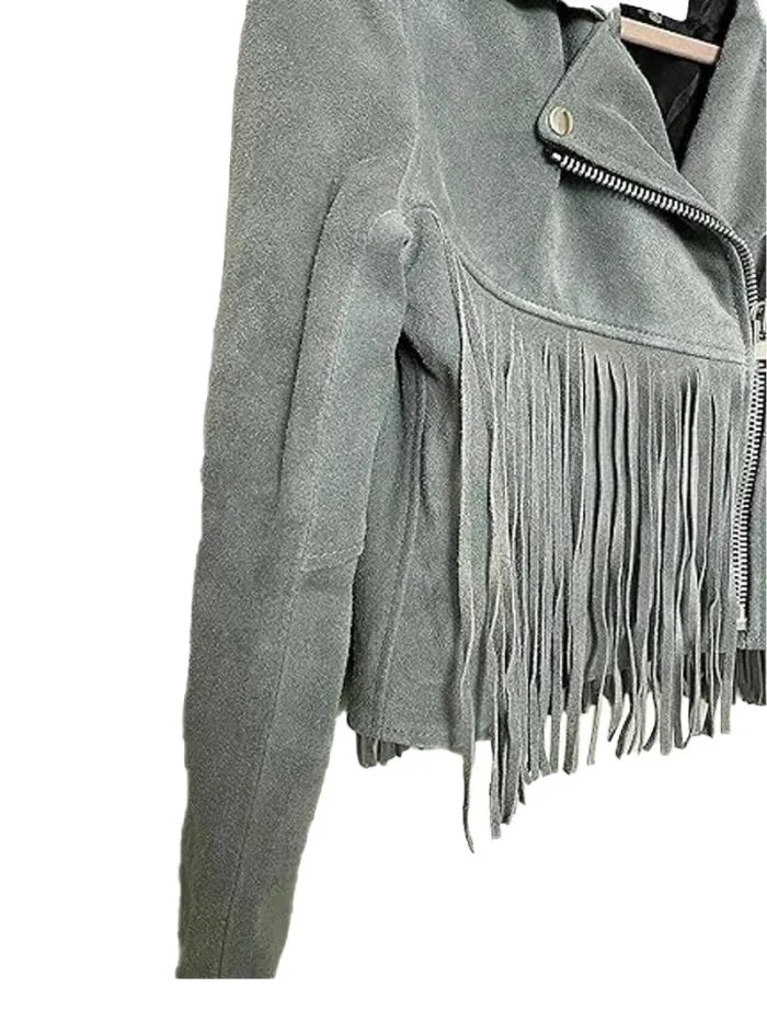 Luxury Womens American Suede Fringe Jacket - Image 3