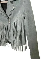 Luxury Womens American Suede Fringe Jacket - Image 2