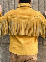Men's Western Style Suede Leather Fringe Jacket - Image 6