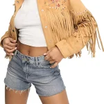 Western Suedette fringe embroidered jacket